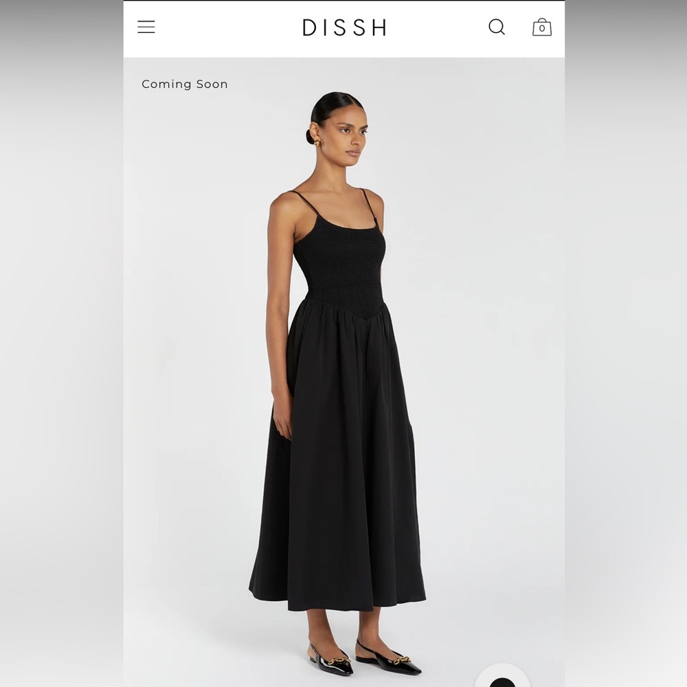 DISSH Milano Cotton Midi Dress in Black